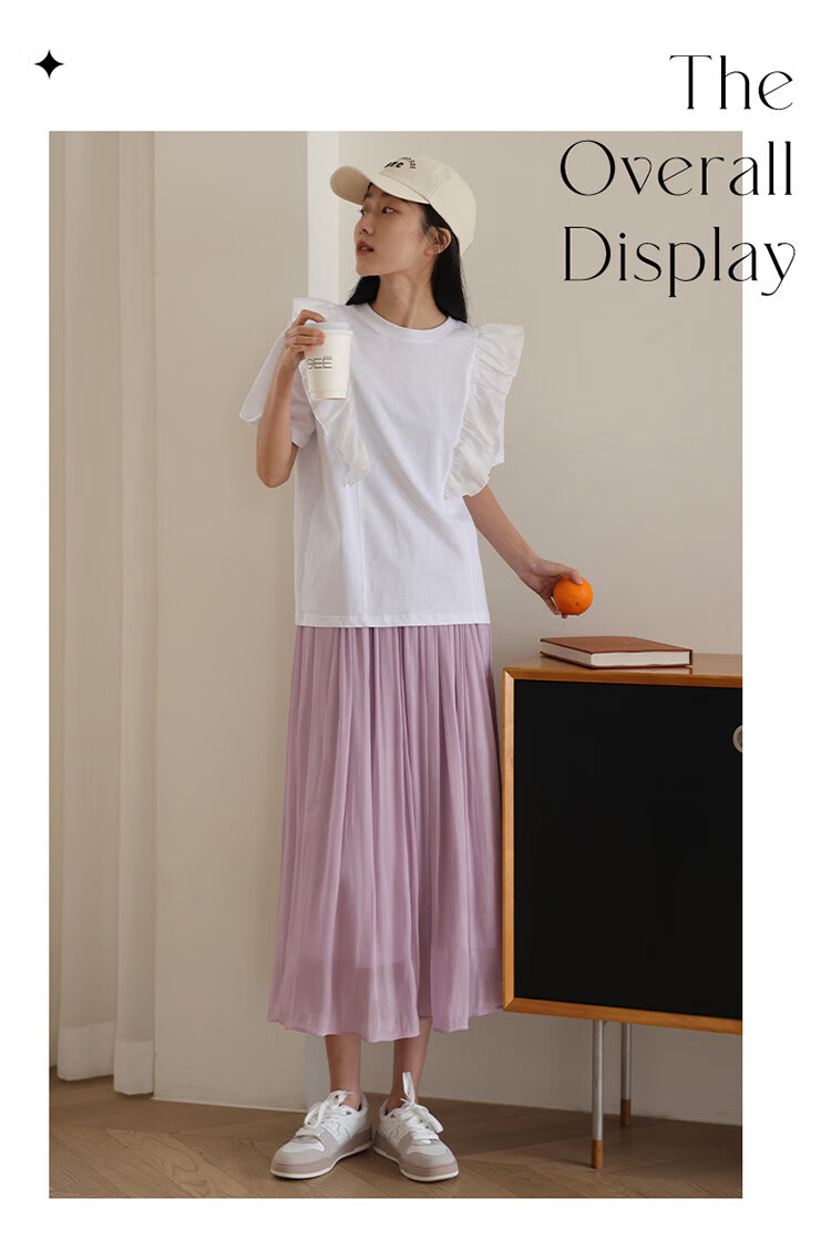 Dme [Flowing Light Pleated Skirt] Spring Style, Internet Celebrity-Inspired Elastic Waist Flowing Pleated Umbrella Skirt for Wome 5
