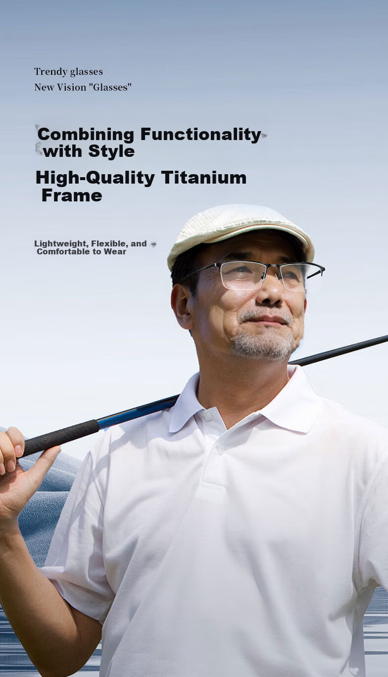 FENCHI Pure Titanium Ultra-Light Reading Glasses for Men And Seniors, High-Definition Anti-Blue Light Bifocal Smart Zoom Presbyopic Glasses for Dad 2