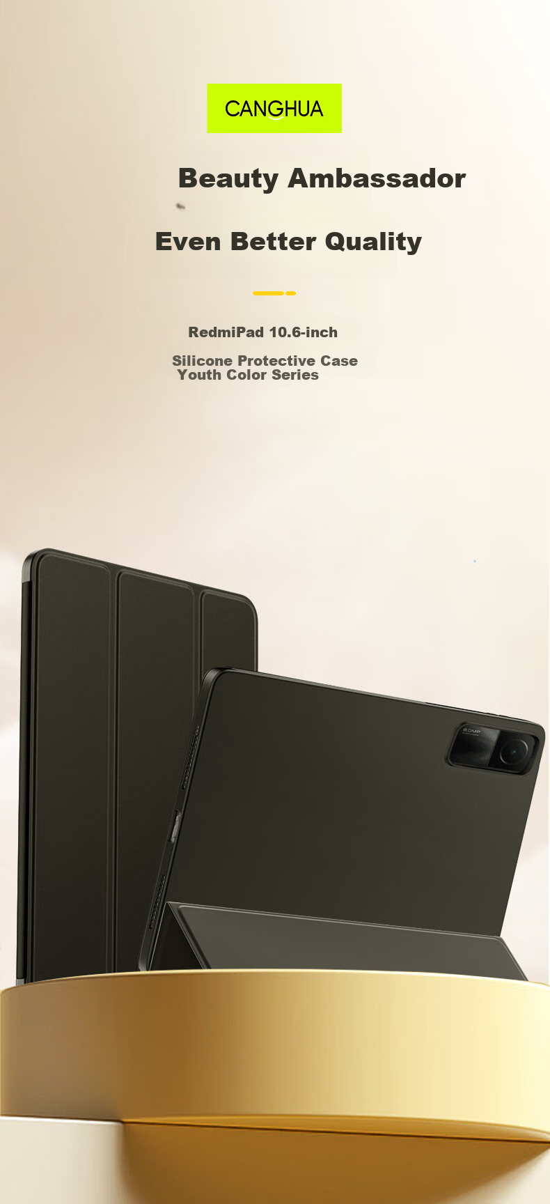 CangHua Protective Case for Redmi Pad 10.6-Inch 2022 Model, Xiaomi Tablet REDMI Pad Cover, Redmi Tablet Computer Stand, Full Protection Anti-Drop Leather Case 1