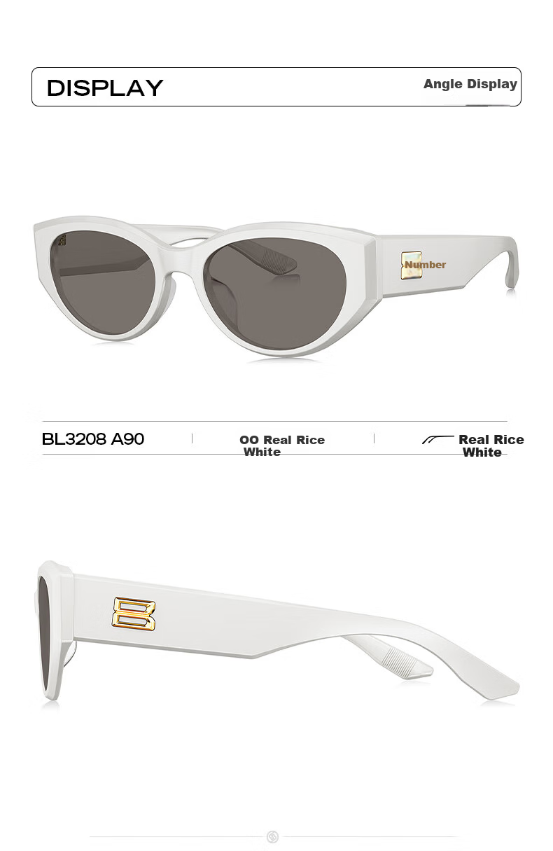 BOLON Sunglasses, Zhang Xiaowan's Style, Cat-Eye UV Protection Sunglasses for Women, Polarized Driving Sunglasses for Men, BL3208 C21 6