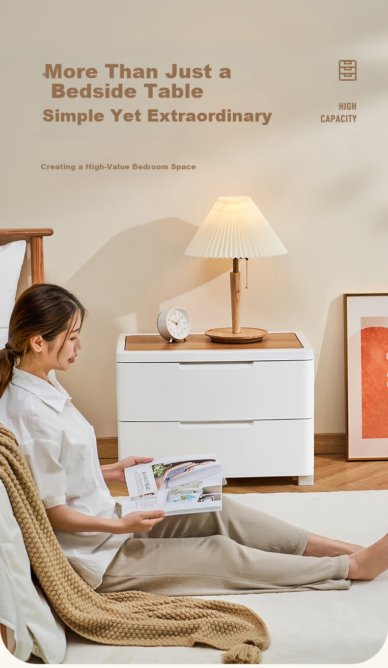 Jiekou Bedside Table, Bedroom Small Cabinet, Drawer-Style Storage Cabinet, Plastic Thickened Storage Cabinet, 2 Layers 1