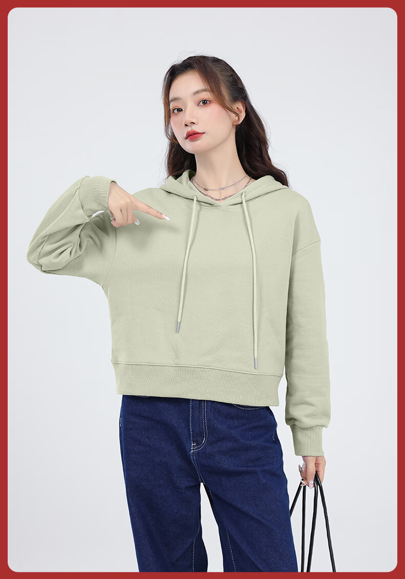 MJ STYLE Short Hoodie for Women, Spring And Autumn 2026, Loose Casual Versatile Heightening Slimming Top, Sweet Style for Petite Figures 16