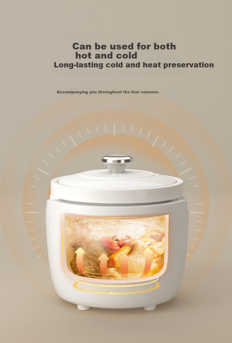 Ankale Micro-Pressure Rice Cooker 3L, All-White Ceramic Inner Pot, Non-Stick Easy-To, Household Small 2-5 People Multifunctional Pressure Cooker Electric Sand Pot Electric Stew Pot 4