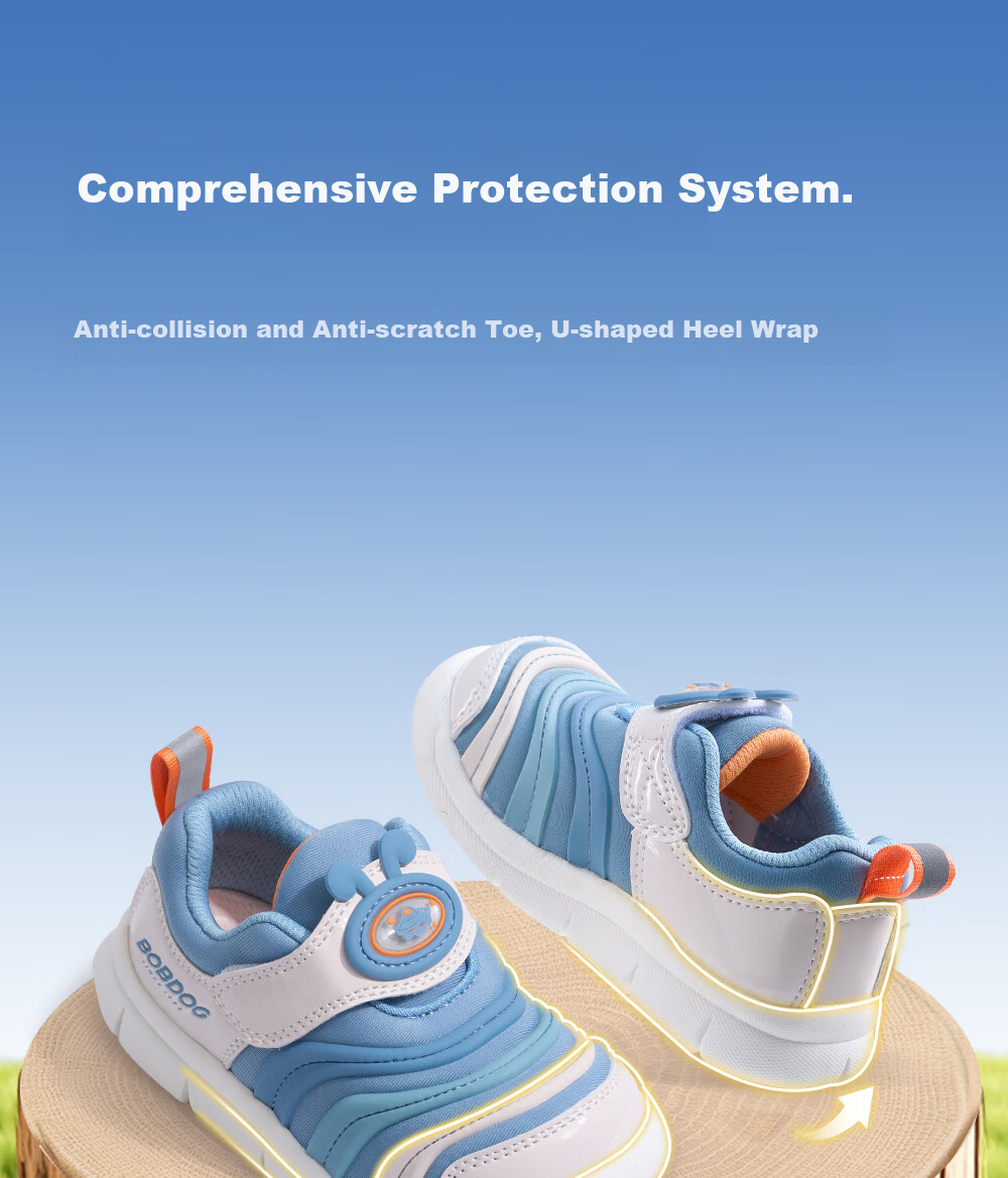 BOBDOG Toddler Shoes, Baby Walking Shoes, Spring Boys And Girls Caterpillar Anti-Slip Functional Children's Shoes, Soft Sole Kids' Shoes, Black, Size 21 9