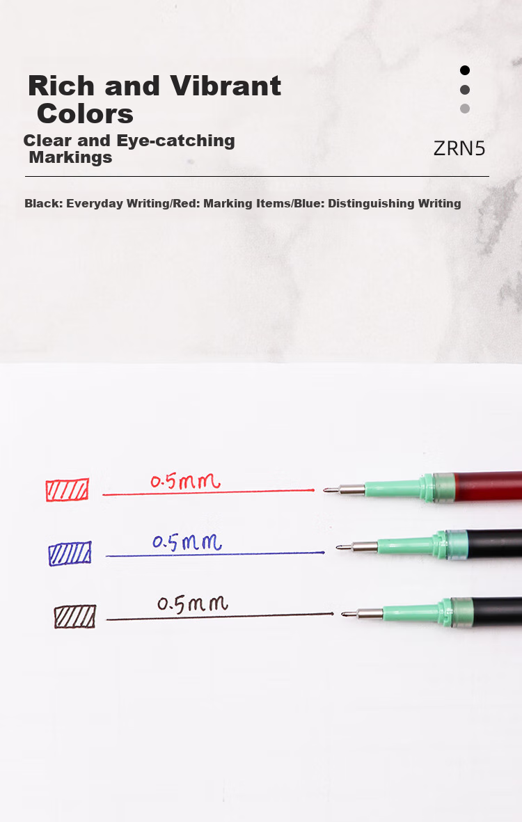 Pentel 0.5mm Medium Oil Pen Refill, Pen Refill for Signature Pens, Student Exam Office Use Pen (Compatible with BZN205) ZRN5-CX Blue Single Pack 3
