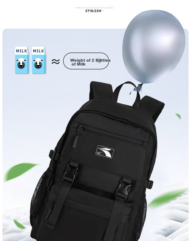 361° Backpack for Men And Women, Large Capacity Business Travel Backpack, Lightweight Water-Resistant School Bag for Middle And High School Students, Black 5