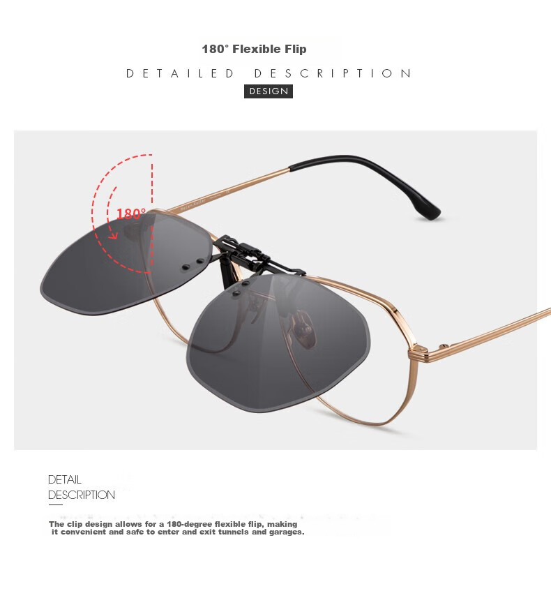 HELEN KELLER Clip-On Sunglasses for Men And Women, Comfortable to Wear, Specially Designed for Driving, HP831C20 Purple-Pink Gradient Lenses 4