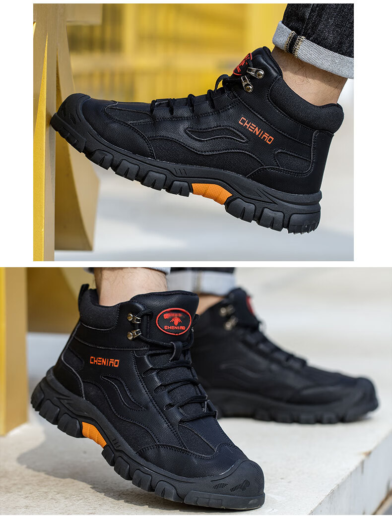 Chichengniao Safety Shoes for Men, Anti-Smashing And Puncture-Resistant Insulated Shoes with Plastic Toe Cap, Lightweight And Wear-Resistant Soft Sole, Breathable Summer Work Safety Shoes [High-Top Protection] Anti-Smashing And Puncture-Resistant - 2373 Sand Color Size 36 20