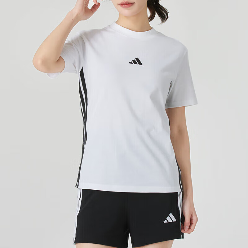 Adidas Women's Breathable Sports Running Fitness Pure Cotton Casual Short-Sleeve T-Shirt, JY8576 2