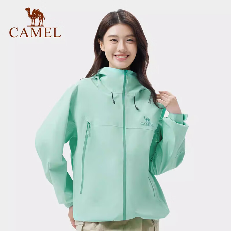 CAMEL [Wang Junkai's Choice] All-Weather Hardshell Jacket for Men And Women, 3-Layer Heavy Rain Waterproof Professional Hiking Coat Size S