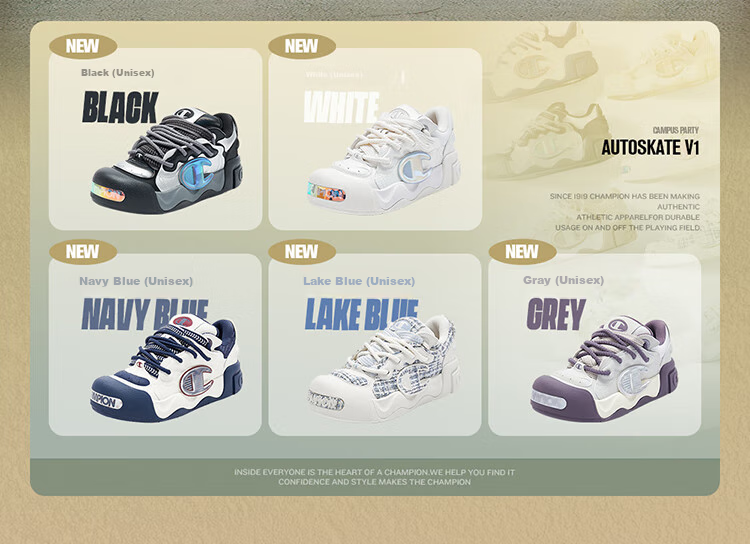 Champion American Champion Sneakers for Women And Men, Trendy Fashionable Thick-Soled Height-Increasing Casual Puffy Bread Shoes 24FWT03 9