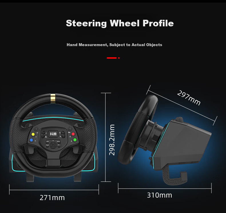 KETENG F10Pro Steering Wheel, 1080-Degree Racing Simulator, PC Computer Simulation Driving Game, Steering Wheel for Euro Truck Simulator 5, Dusty Magic, Cosmo Driving School 16
