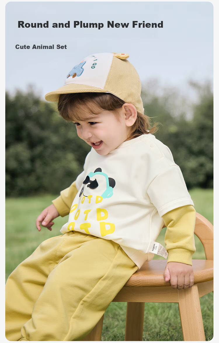 BALABALA Children's Clothing, Baby Long-Sleeve Set, Infant Clothes, Boys And Girls Two-Piece Suit, Spring Outfit, New Style Cute 1