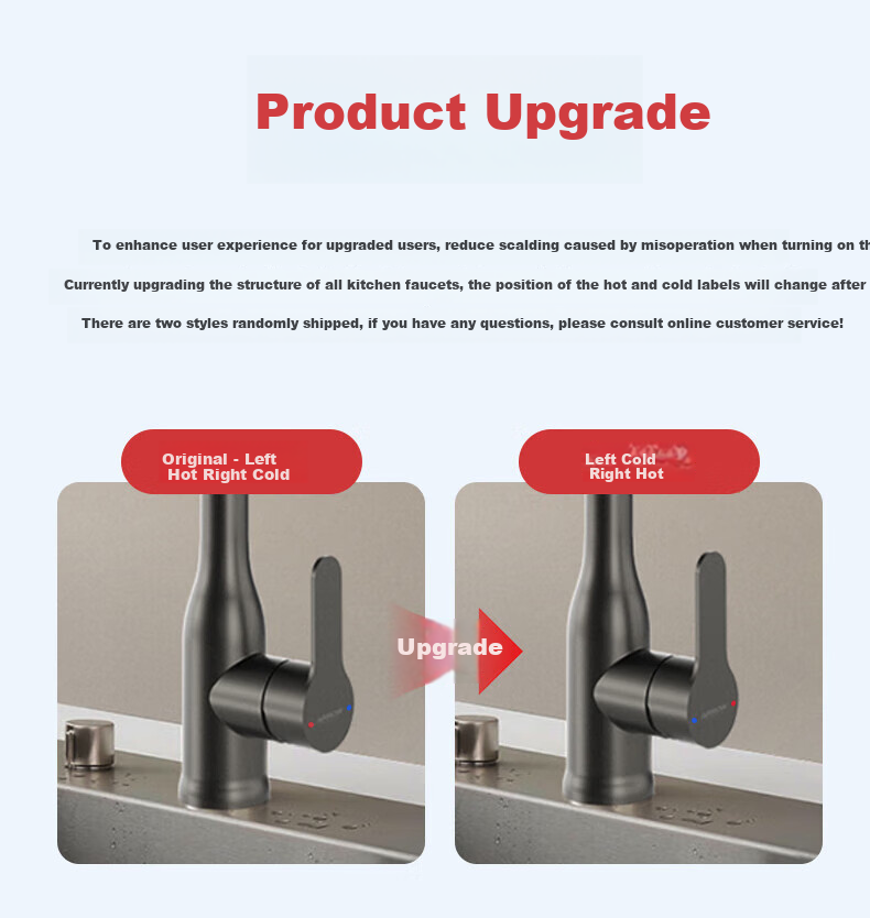 ARROW Kitchen Faucet, 360° Swivel Pull-Out Hot And Cold Water, Extendable Rotating Vegetable Washing Stainless Steel Kitchen Tap 2