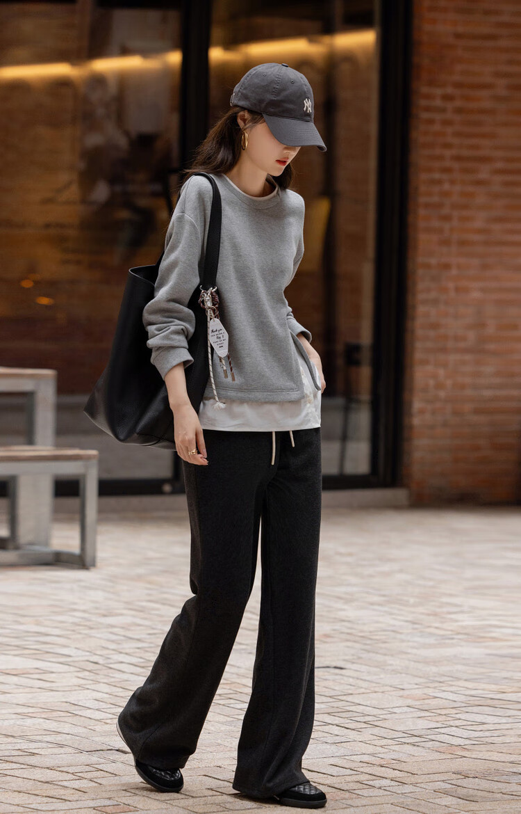 Dme [Smart Relaxation] Spring Low Saturation Pique Air Layer Colorblock Shirt-Style Sweatshirt for Women 9