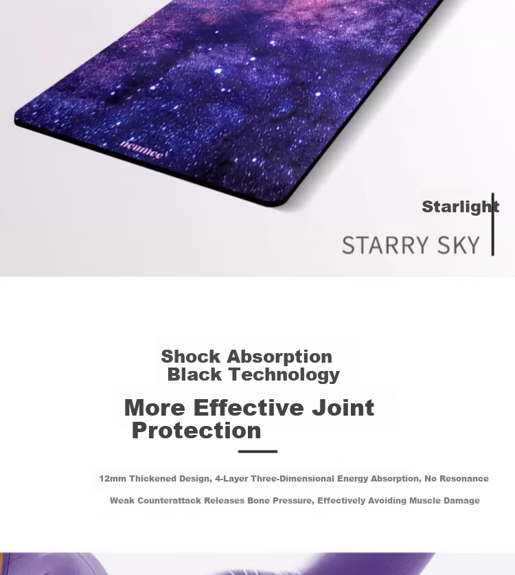Neumee Thickened Non-Slip Exercise Mat with Silicone Touch Points for Men And Women, Fitness Jump Rope, Yoga Shock-Absorbing Lava 3