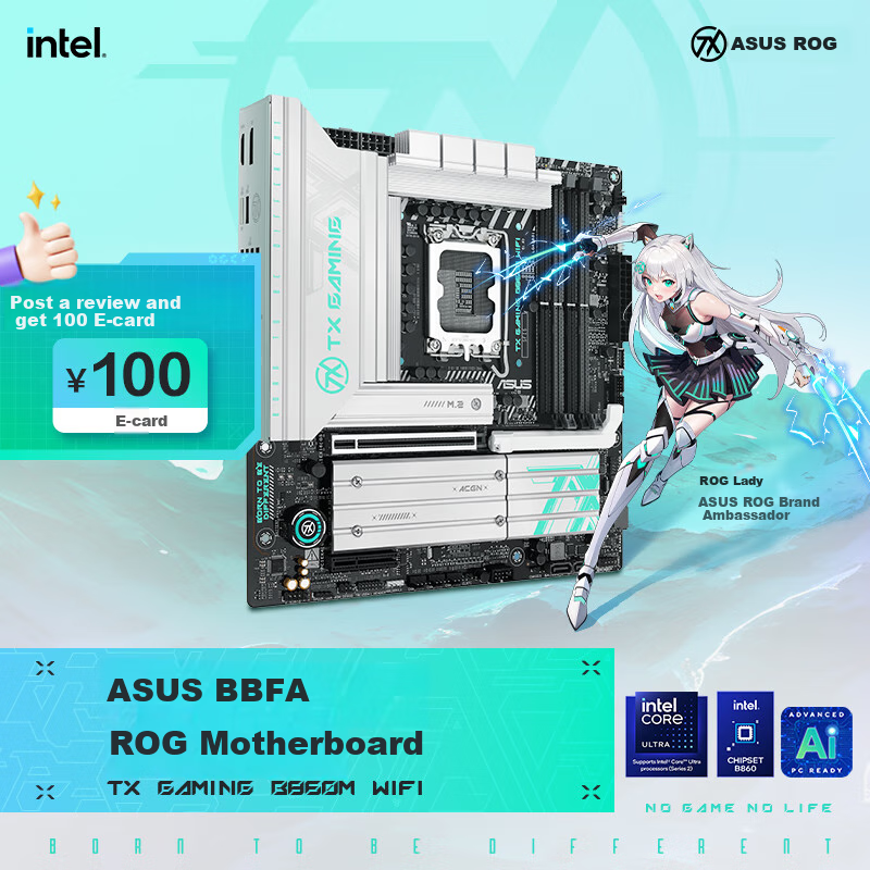 ASUS TX GAMING B860M WIFI Motherboard, Supports CPU 270K/265K/245K (Intel B860/LGA 1851)