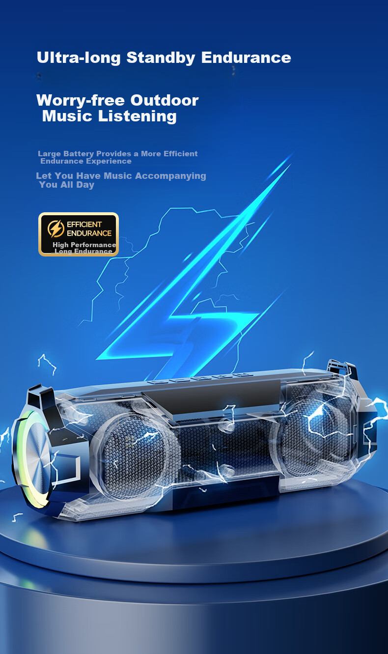 CLAISON T127 2026 New Portable Bluetooth Speaker AI Tuning Long Battery Life Ambient Lighting Multi-Device Connection IP67 Waterproof Harman-Level Sound Gold 7