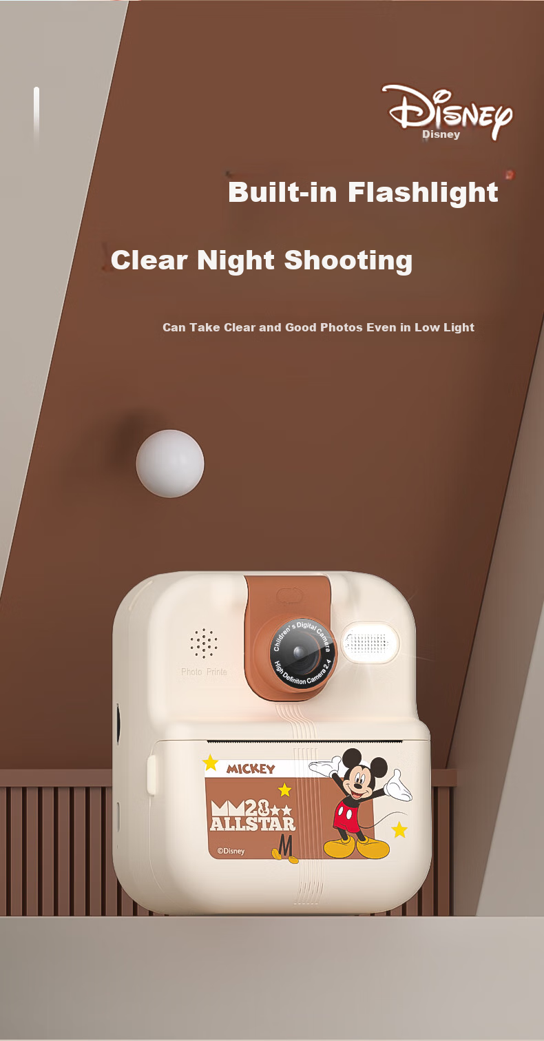 Disney Children's Camera, Instant Print Error Printer for Students, Photo-Taking Travel-Specific Camera, Doodle Colorful Gift for Boys And Girls' Birthday Toys, HD02 Mickey Mouse 8