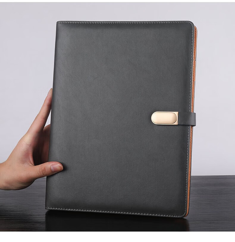 Zhongjian Stationery B5 Loose-Leaf Notebook Brown Leather Cover Office Business Journal Work Notes Diary Meeting Record Customizable Logo 10