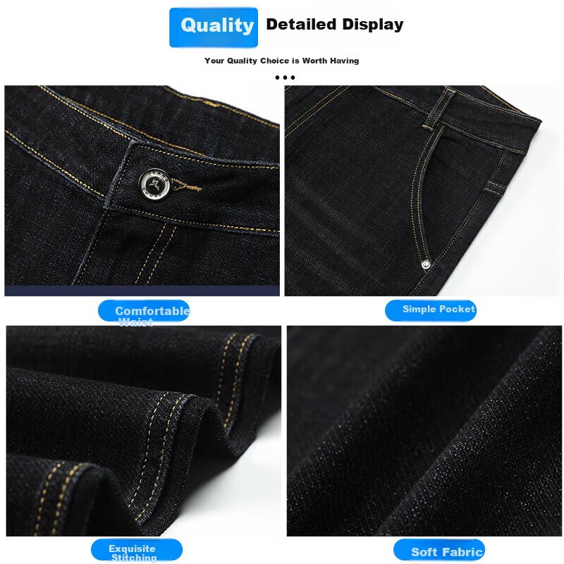 Джинсы Jeanswest для мужчин, модель 2025 года, осень-зима, свободный прямой крой, корейский стиль, модные универсальные брюки, синие, размер 30