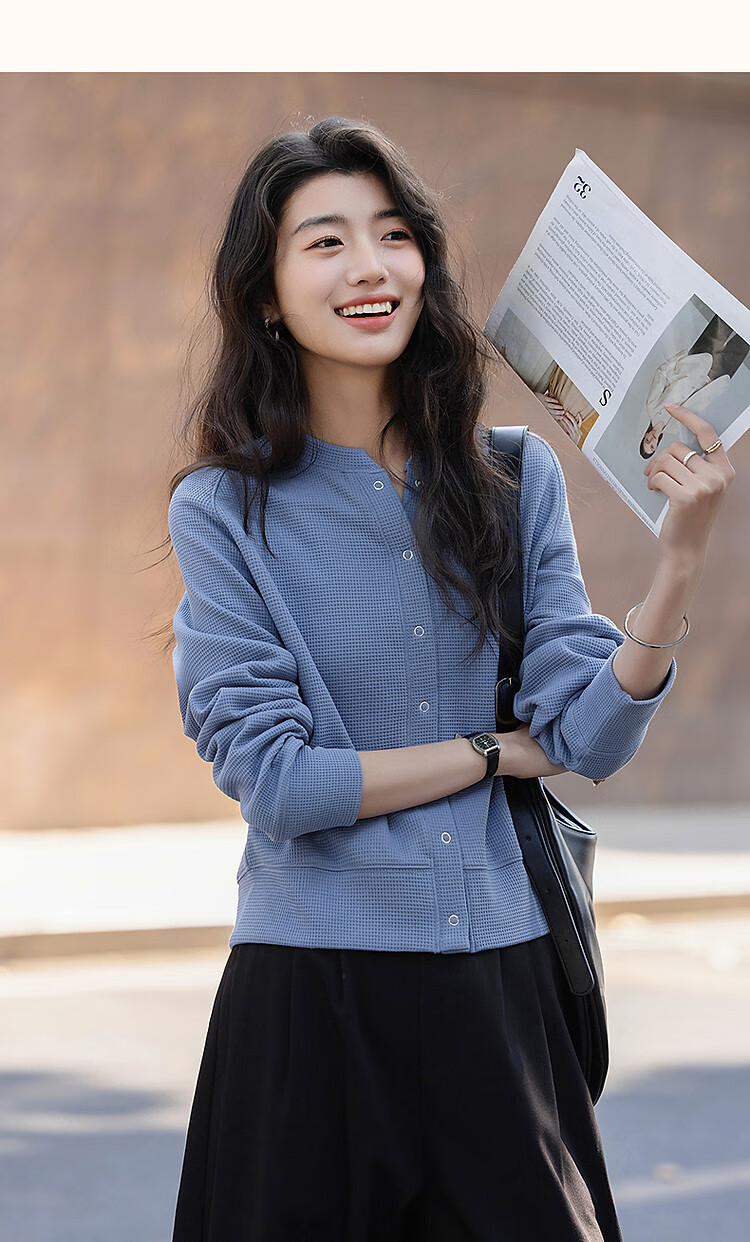 Dme [Natural Series] Spring And Autumn Korean-Style Waffle Texture Four-Button Slim-Fit Women's Jacket 9