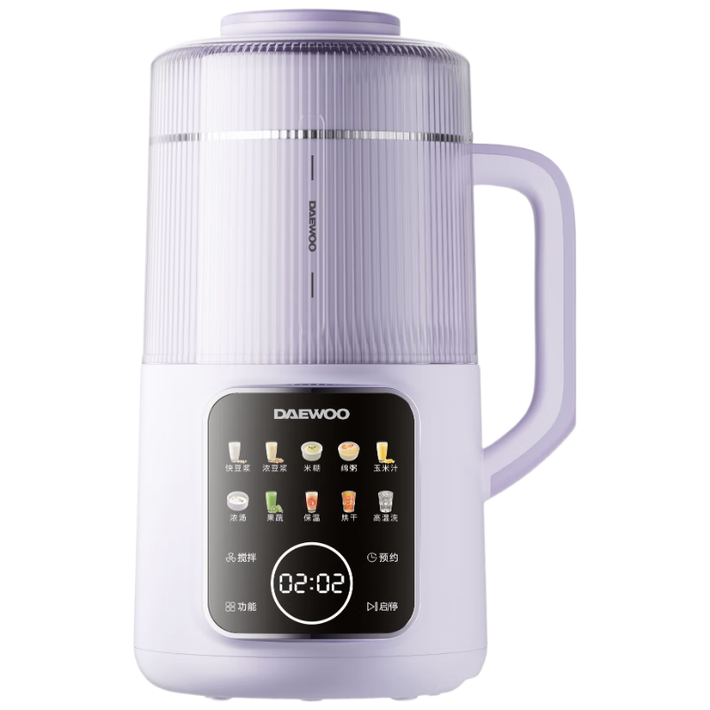 DAEWOO High-Speed Blender, Quiet Operation, Fully Automatic, No Cooking Or Soaking Required, High-Speed Mixing, 1.2L Capacity for Juicing, Breakfast Preparation, Baby Food And Soy Milk Maker SM15 Purple