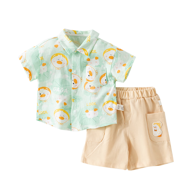 Huanxixiaoxiong Baby Short-Sleeve Set, Boys' Summer Half-Sleeve Clothes, Infant Summer Shirt, 2025 New Trendy Boys' Outfit