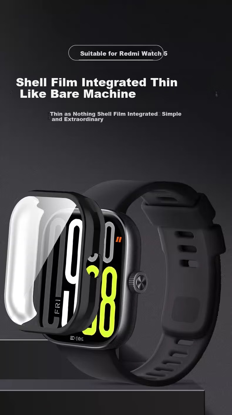 Iboann Compatible Protective Case for Redmi Watch5, Silicone TPU Cover for Redmi Watch4, Full Coverage Hollow Design, REDMI Watch5e SIM Version, Shockproof Liquid Silicone Accessory Case 1