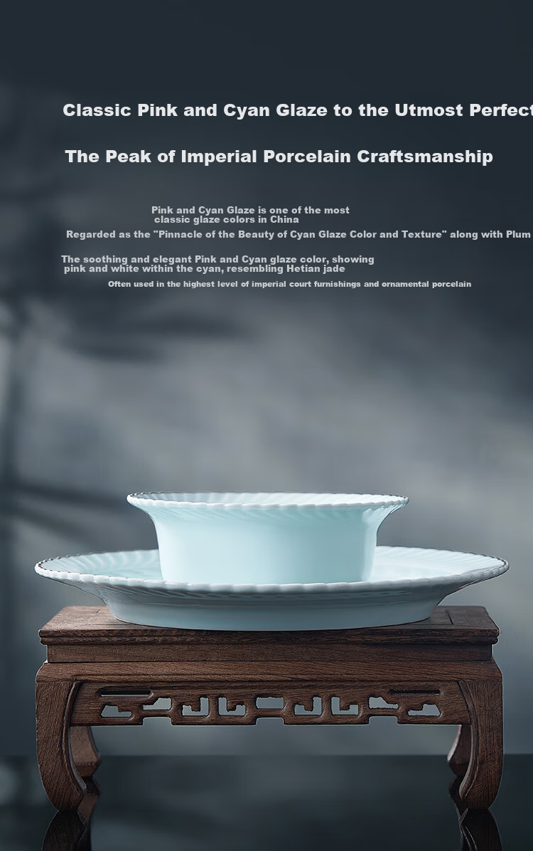JD Original Bowl And Plate Tableware Set, Ceramic Dinnerware Gift Box for Housewarming, Qingkongjimoyue 66-Piece Set 4
