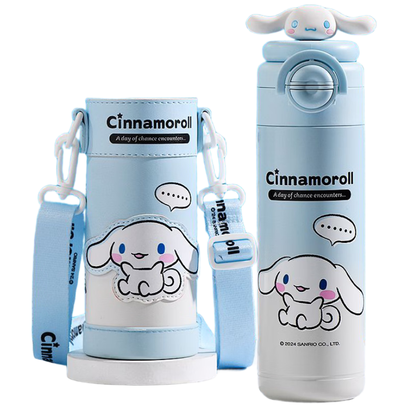 SANRIO Water Bottle, 316 Stainless Steel Insulated Cup, Hot And Cold Cup, 500ML Capacity, Dual-Use Children's Water Bottle, 6648 Big-Eared Dog Desig