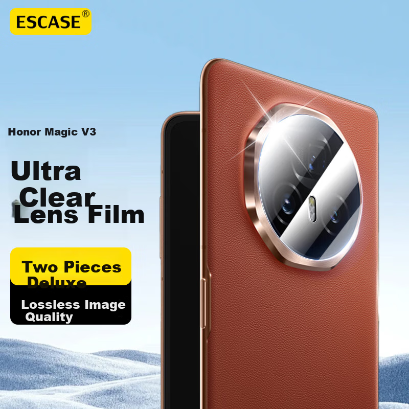ESCASE [Two-Pack] Camera Lens Protector Tempered Glass Film Full Coverage for Honor Magicv3, Anti-Drop Anti-Fingerprint Glass Protective Film for Rear Camera