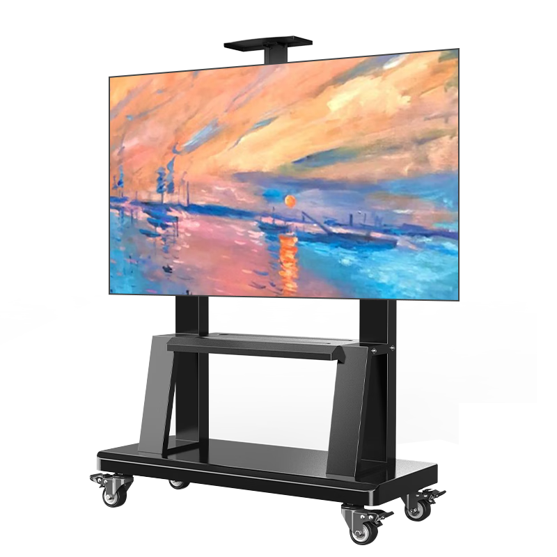 TAZD Mobile TV Stand for 32-80 Inch TVs, Floor Cart with Wheels for Video Conferencing, Tablet And Flat Screen TV Mount, Movable Bracket without Drilling, Advertising Machine Vertical Support Stand