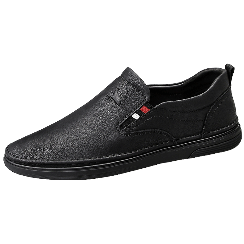 Gongyang Men's Leather Business Casual Loafers Slip-On Driving Shoes Black Size 38