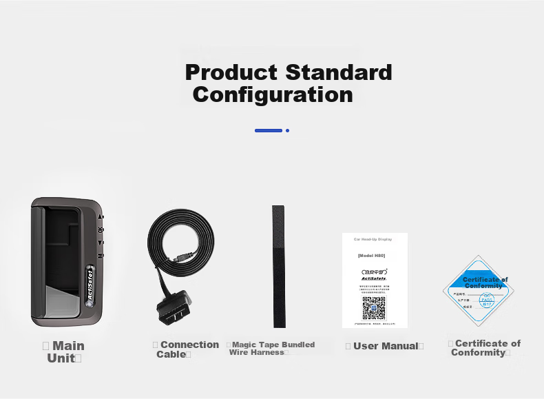 Zianpingxian (ActiSafety) H80 Universal Car HUD Second Generation Multi-Function OBD Speed Display 11