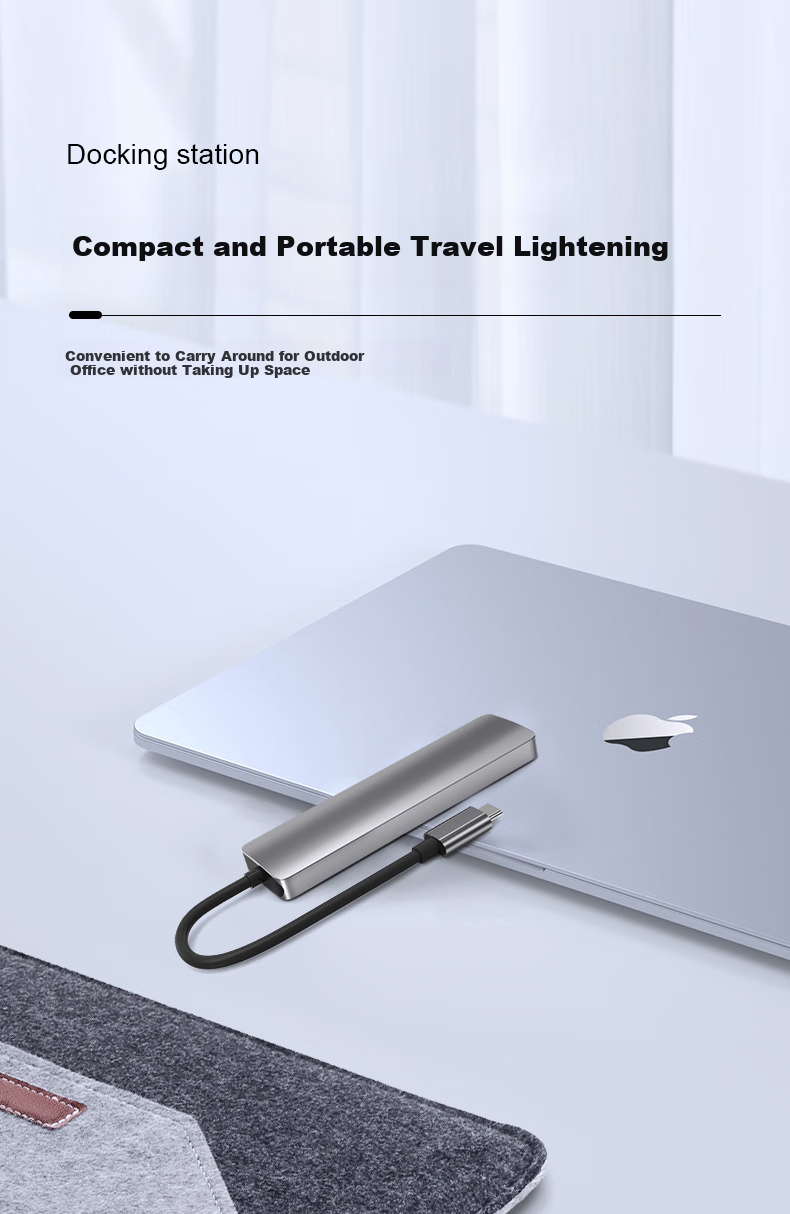 ECOLA Type-C Five-In Docking Station with Charging Port, Compatible with Apple And Huawei Laptops, USB2.0/HDMI/VGA/PD Fast Charging CB-A053GR 7