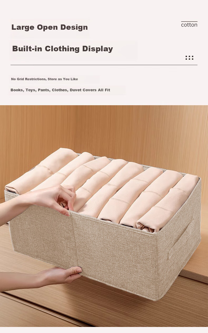 Jinghuisichuang Fabric Storage Box, Clothes And Quilt Organizer, Toy And Clothing Storage Container, Foldable Double-Opening 4