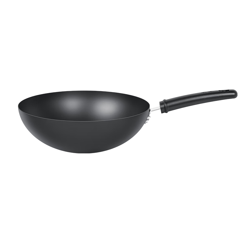 Robam Cast Iron Non-Stick Wok, Round Bottom Ultra-Light Pan for Stir-Frying | No Seasoning Required PCJ-BS2C