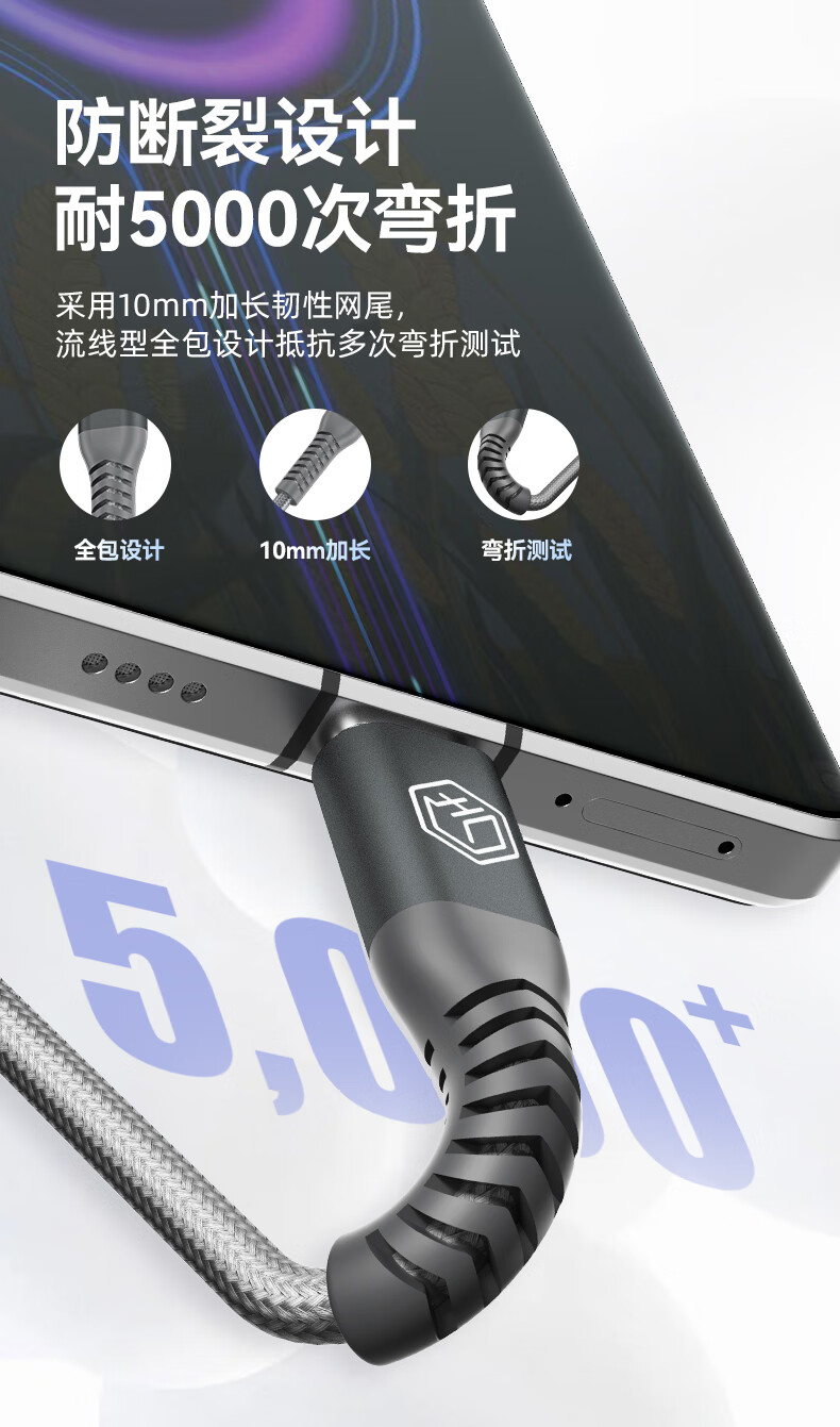 JD Original Huawei Honor 100W/88W/66W Fast Charging Data Cable, 6A Data Cable, Type-C Port, Suitable for Apple And Xiaomi, 27W Car Charger, Tablet, Wear-Resistant Braided Cable, Charging And Data Transfer 8