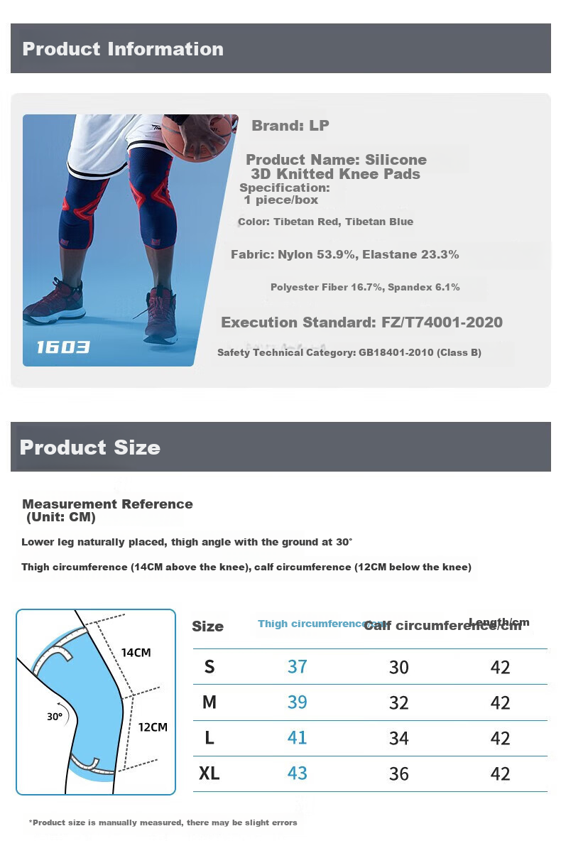 LP Sports Knee Brace with Spring Support for Basketball, Running, Badminton, Lightweight Breathable Meniscus Ligament Injury Protection Gear 4