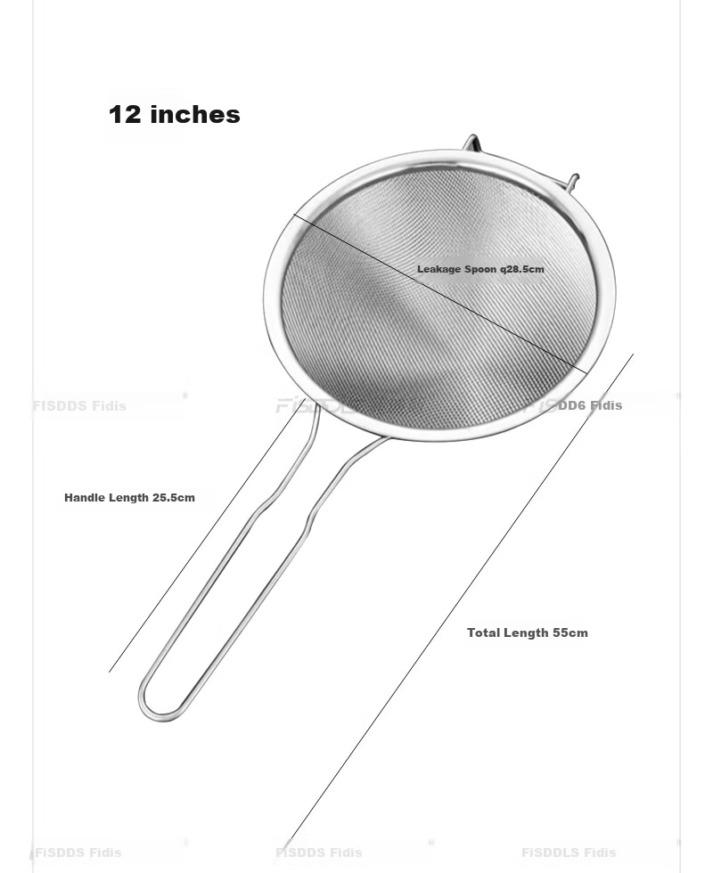 FISDDIS Thickened Stainless Steel Strainer Colander for Home Use, Oil Separator for Soy Milk And Chinese Medicine, Flour Sieve, 20cm 10