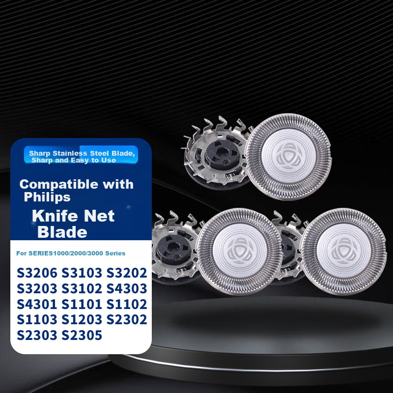 PURPAVWINNER Compatible with Philips Shaver Heads, Suitable for Series 1102/S2305/S3206/S4303/S3000 Series Accessories, Three Blades And Three Blade Combs