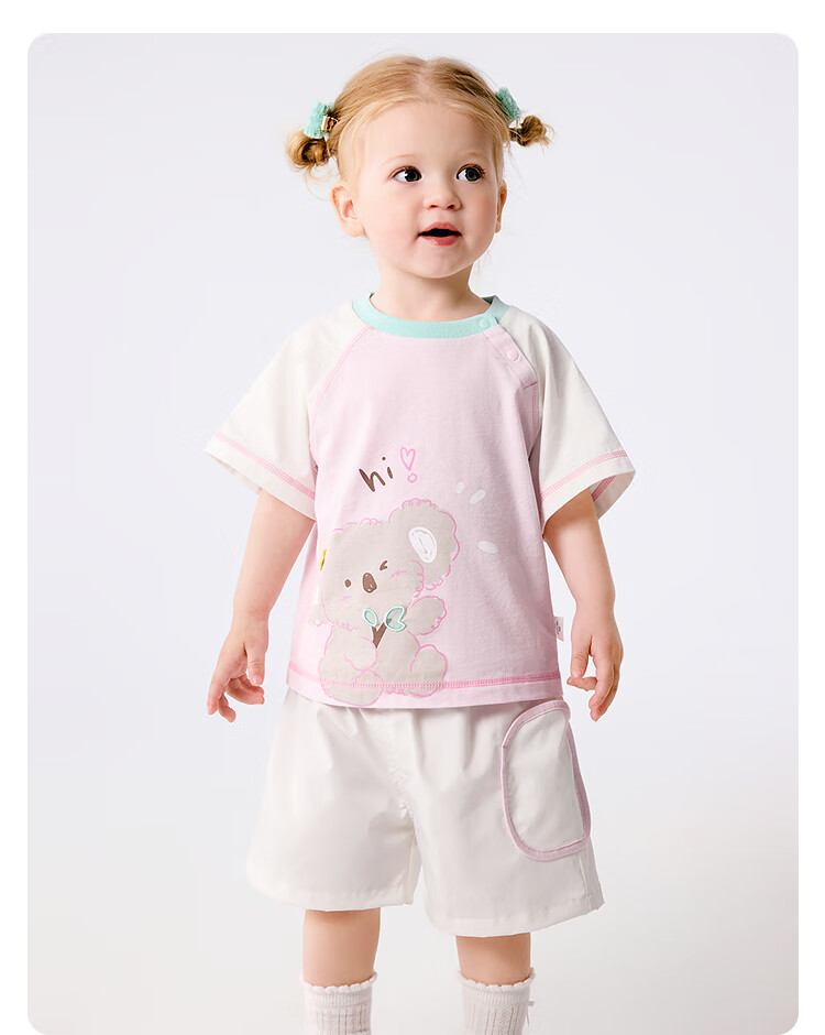 BALABALA Baby Short-Sleeve Set, Boys' Summer Outfit, Girls' Stylish Two-Piece Set, Fashionable Fresh Cute 208225119201 16