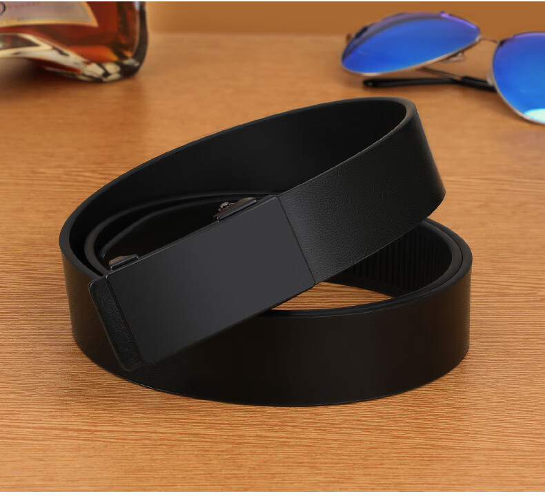 Viney Men's Belt, Cowhide Toothless Automatic Buckle Trouser Belt with Inner Buckle, Birthday Gift for Boyfriend, Husband, Father Or Dad 18