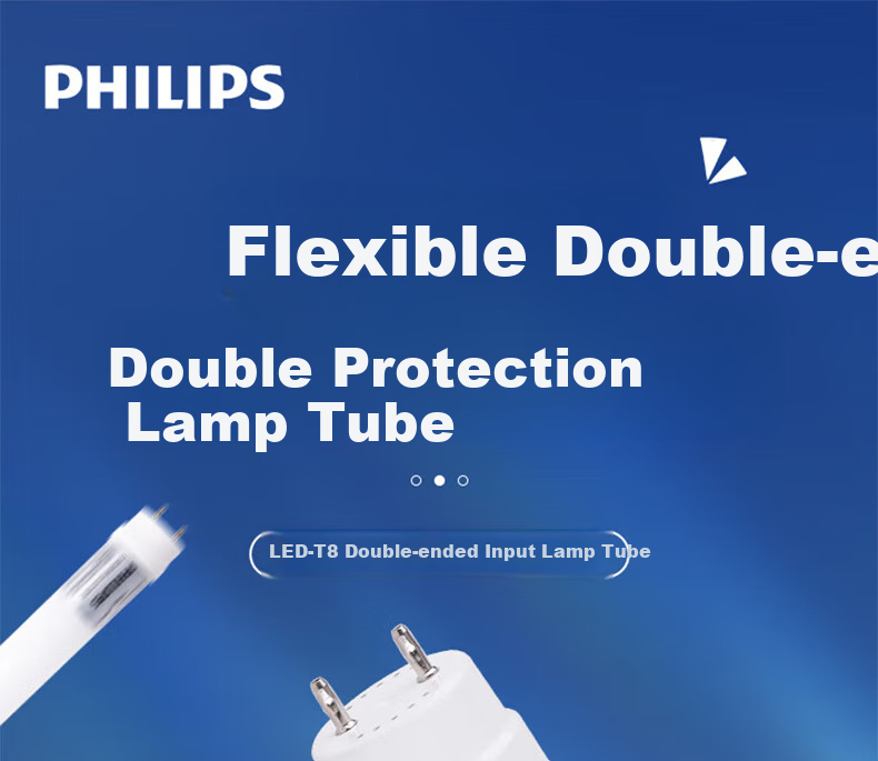 PHILIPS T8 LED Tube Light Double-Ended Power Supply Daylight Tube Double-Ended Input Tube 1.2 Meters 22W Warm White Light (4000K) Pack of 5 1