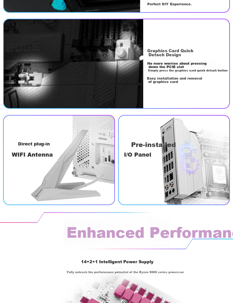 MSI MPG X870E EDGE TI WIFI Titanium Motherboard, Supports CPU 9850X3D/9950X3D2/9800X3D (AMD X870E/AM5 Socket) 3