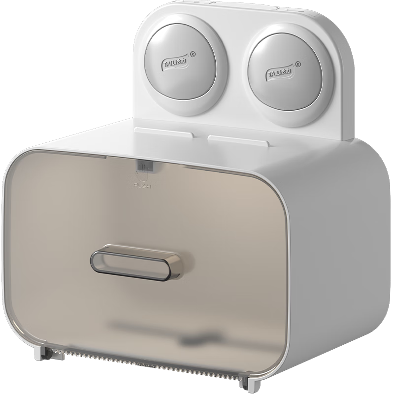 Taili Suction Cup Bathroom Tissue Box, Toilet Paper Holder, Wall-Mounted Storage Rack, Waterproof, No Drilling Required