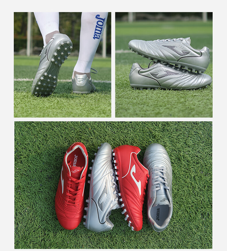 JOMA Kangaroo Leather Soccer Shoes for Men, Women, Adults, Teenagers And Children MG Short Studs Competition Football Training Shoes White Size 42.5 4