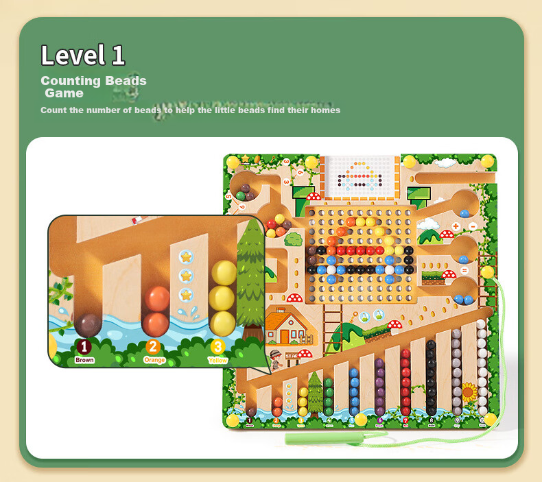 Lankupa Children's Educational Magnetic Bead Maze Writing Practice Toy for Focus Training, Gift for Boys And Girls Aged 3-6 3
