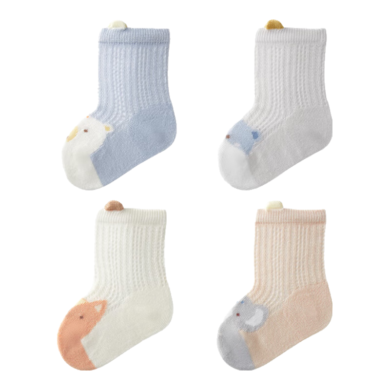 October Crystal Baby Socks Summer Mesh Boys Girls Thin Breathable Newborn Children Mid-calf Socks Class A